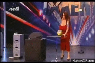 Busty Heart - The woman that can smash things with her breasts! on Make a  GIF