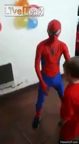 Spiderman Eats It Big Time on Make a GIF
