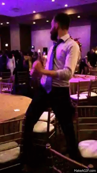 Bearded, white man dancing at a Punjabi wedding on Make a GIF
