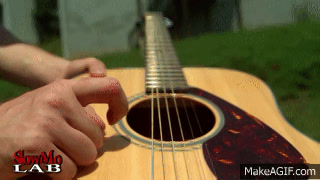 WATER DROPLET ON GUITAR STRING in Slow Motion Super