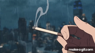 Mamimi Samejima SaryChii flcl  fooly  cooly  anime  manga  girl   smoking  cigarette  gif  Free animated GIF  PicMix