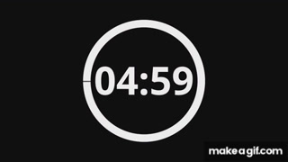 Countdown timer 5 minute (white on transparent) on Make a GIF