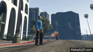 Gta 5 Pc Online Funny Moments Action Replay Slow Motion Highway Stunt On Make A Gif