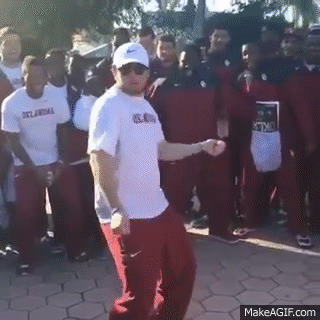 Oklahoma QB Baker Mayfield Sends Team into a Frenzy by Killing the 'Whip  Dance' on Make a GIF