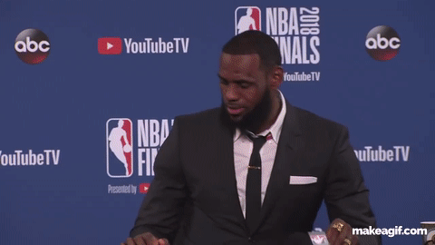 LeBron James walks out of Game 1 press conference after question about JR  Smith's blunder | ESPN on Make a GIF