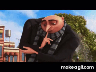 gru pops balloon on Make a GIF