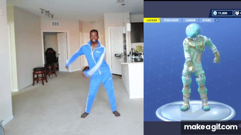 All Fortnite Dance in Real Life vs Roblox Noob on Make a GIF