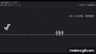 Bot Plays Chrome Dinosaur Game (Almost 1 Million Score) on Make a GIF