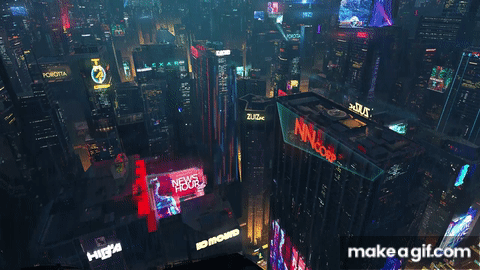 Cyberpunk 2077 Night City live Wallpaper 1080p on Make a GIF