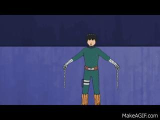 Rock Lee removes his weights. on Make a GIF