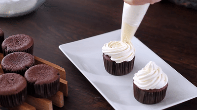 Chocolate Cupcakes with Irish Cream Frosting on Make a GIF
