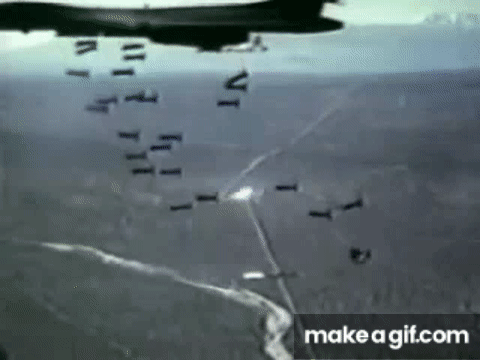 B-1B Lancer Dropping Cluster Bombs on Make a GIF