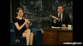 Emma Stone tries out the Shake Weight - Jimmy Fallon September ...