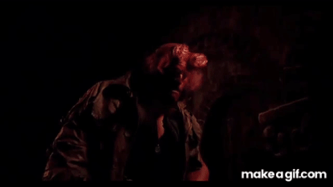 Hellboy growning horns on Make a GIF