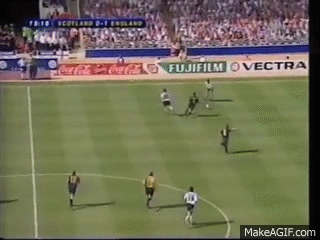 Paul Gascoigne Goal for England v Scotland at Wembley Euro 96 on Make a GIF