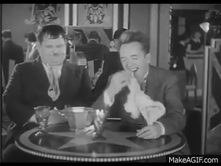 Stan Laurel infectious laughing! on Make a GIF