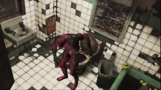 Deadpool Goes to The Toilet on Make a GIF