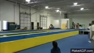 Gymnast Got Some Ridiculous Backflips! on Make a GIF