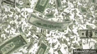 dollar bills falling dollars endless loop 4K on Make a GIF