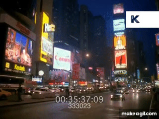 1998 Times Square at Night, New York 1990s, 35mm 