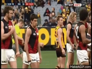 Sam Mitchell Pretends To Inject A Needle Hawthorn V Essendon On Make A Gif