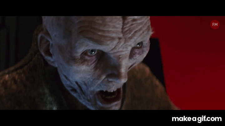 The Last Jedi Snoke Death Scene | Kylo Ren and Rey vs Praetorian Guard HD  on Make a GIF