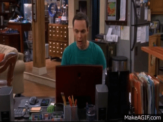 Sheldon Computer Riding Around Sheldon's Laptop Dies on Make a GIF
