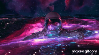 Astronaut In the ocean..Live wallpaper on Make a GIF