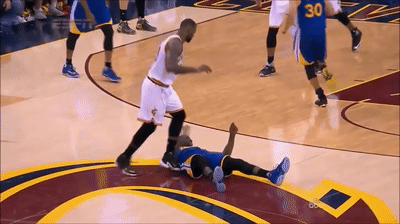 LeBron James Steps over Draymond Green and they nearly FIGHT (2016)