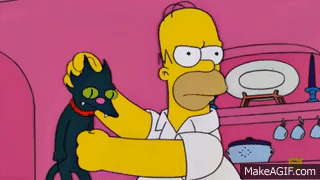 The Simpsons - Homer punching the cat on Make a GIF