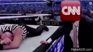 President Donald Trump Tweeted Tackling Wrestling Beating up "CNN" video.