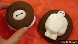 Big Hero 6 Baymax Marshmallow Cookie Recipe ベイマックス マシュマロ ココア クッキー On Make A Gif