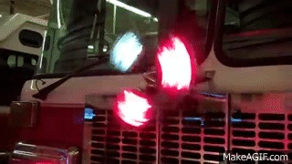 GTFD8215 Roto Ray Inc Fire truck emergency warning lights on Make a GIF