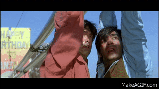 Ishq Movie - Comedy Scene - Amir Khan Walking on Pipes | Comedy Full Movies  on Make a GIF