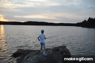 Boy fishing on Make a GIF