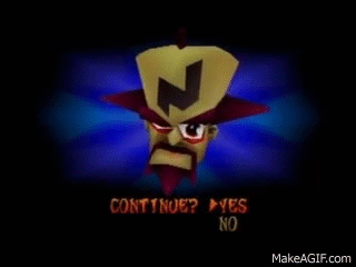 Crash Bandicoot 2: Game Over on Make a GIF