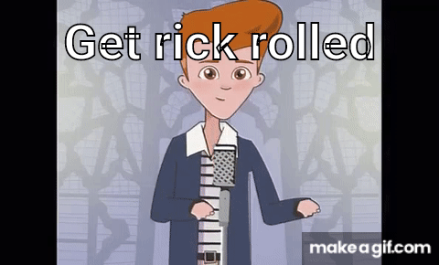 short rick roll animation (: on Make a GIF