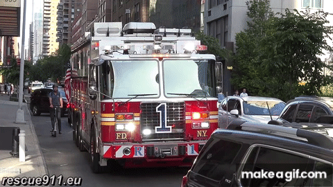 [AIRHOOOOORN] New FDNY Rescue 1 responding & stuck in traffic on Make a GIF