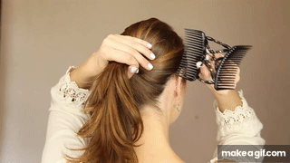 Hairmagic Hair Clip Style Tutorial on Make a GIF