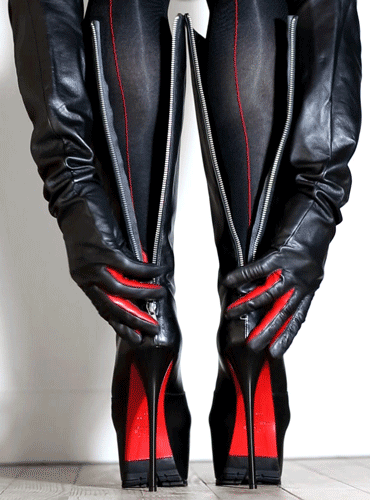 Mistress New Leather Boots on Make a GIF