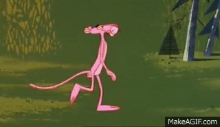 pink panther cartoon walking