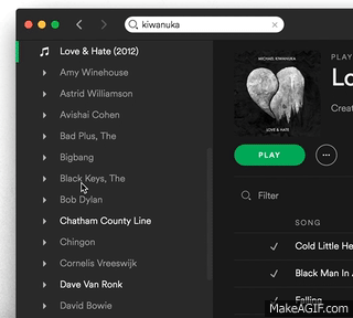 Spotify drag playlist bug on Make a GIF