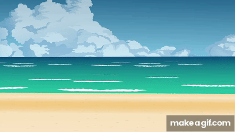 Wave Sea & Beach Background Cartoon , 2D Animation , Background No Copyright  HD on Make a GIF