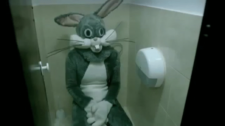 Ads Fun - Creepy Bunny in the toilet on Make a GIF