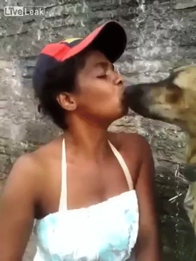 tongue kiss with dog - giantbhoney.com.