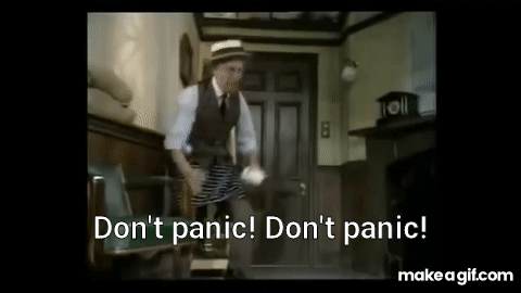 Image result for dont panic dads army gif