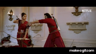 Baahubali and Devasena Arrow Fight Scene | Baahubali 2: The Conclusion | Netflix India on Make a GIF