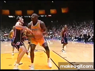 Chris Dudley Throws Ball at Shaq After Getting Dunked On
