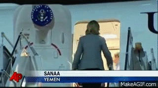 Raw Video: Hillary Clinton Trips Boarding Plane