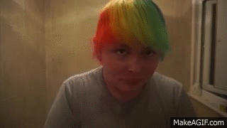 how to dye rainbow hair on Make a GIF